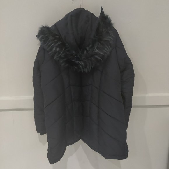 NWoT Intl. Details Women's Full Zip Hooded Puffer Jacket Navy Size 1X $170 8B468 - Picture 2 of 2